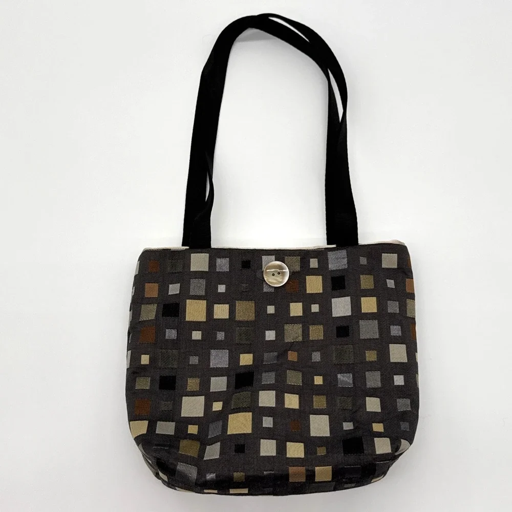 VIV‎ PICKLE Vintage One Of A Kind Designer Handbag Geometric Black Grey Unused